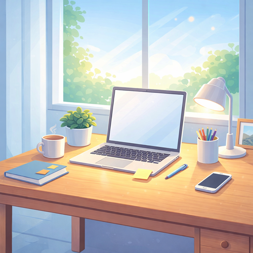 cartoon illustration showing a distraction free workspace designed to improve focus and productivity