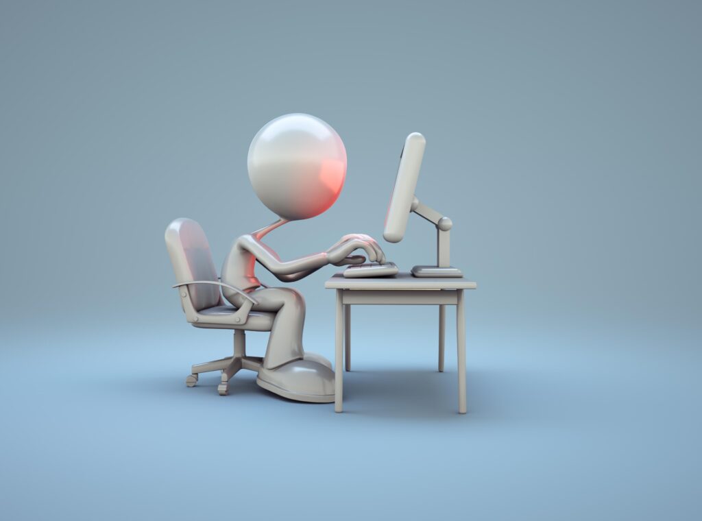 cartoon illustration of focused work habits improving productivity